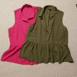 Chiffon Sleeveless Peplum Tops